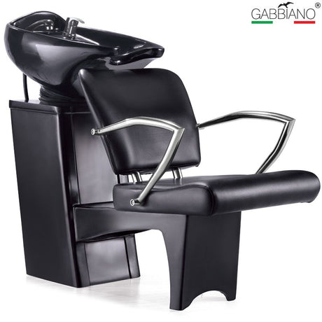 Gabbiano Q-2278 Hairdressing Backwash Unit Black - full product view at an angle on a white background