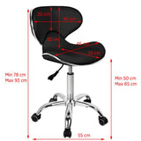 Gabbiano Q-4599 Beauty Chair Black - dimensions and measurements shown