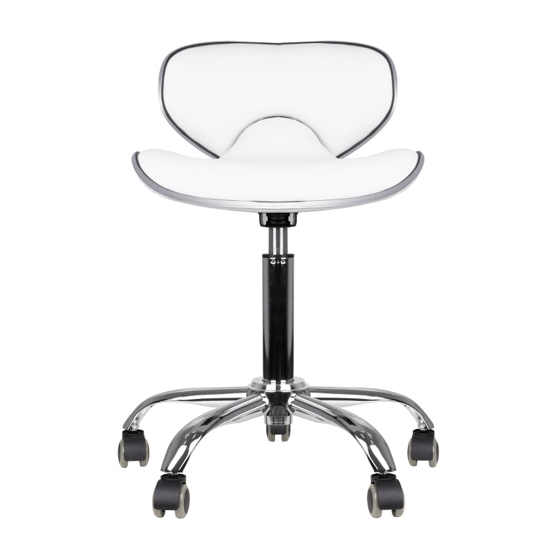 Gabbiano Q-4599 Beauty Chair White - close-up of the upholstery and adjustment details