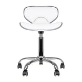 Gabbiano Q-4599 Beauty Chair White - close-up of the upholstery and adjustment details
