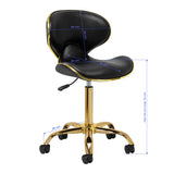 Gabbiano Q-4599G Beauty Chair Black - close-up of the upholstery and adjustment details