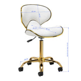 Gabbiano Q-4599G Beauty Chair White - close-up of the upholstery and adjustment details
