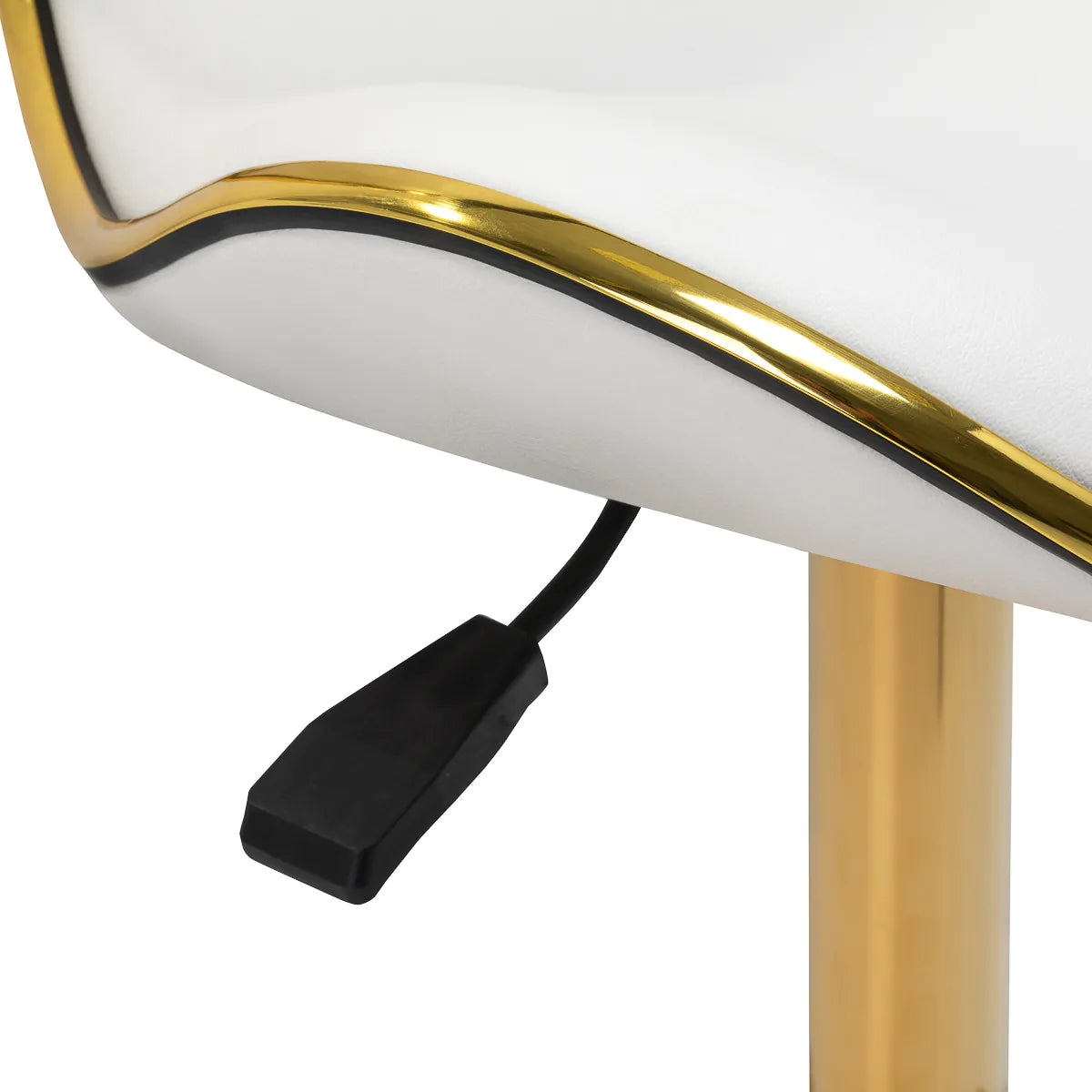 Gabbiano Q-4599G Beauty Chair White - close-up of the upholstery and adjustment details
