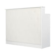 Gabbiano Reception Desk G26W White - front view showing the storage and construction details