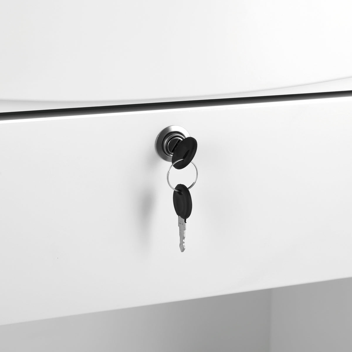 Gabbiano Reception Desk G26W White - displayed in a professional treatment-room setting