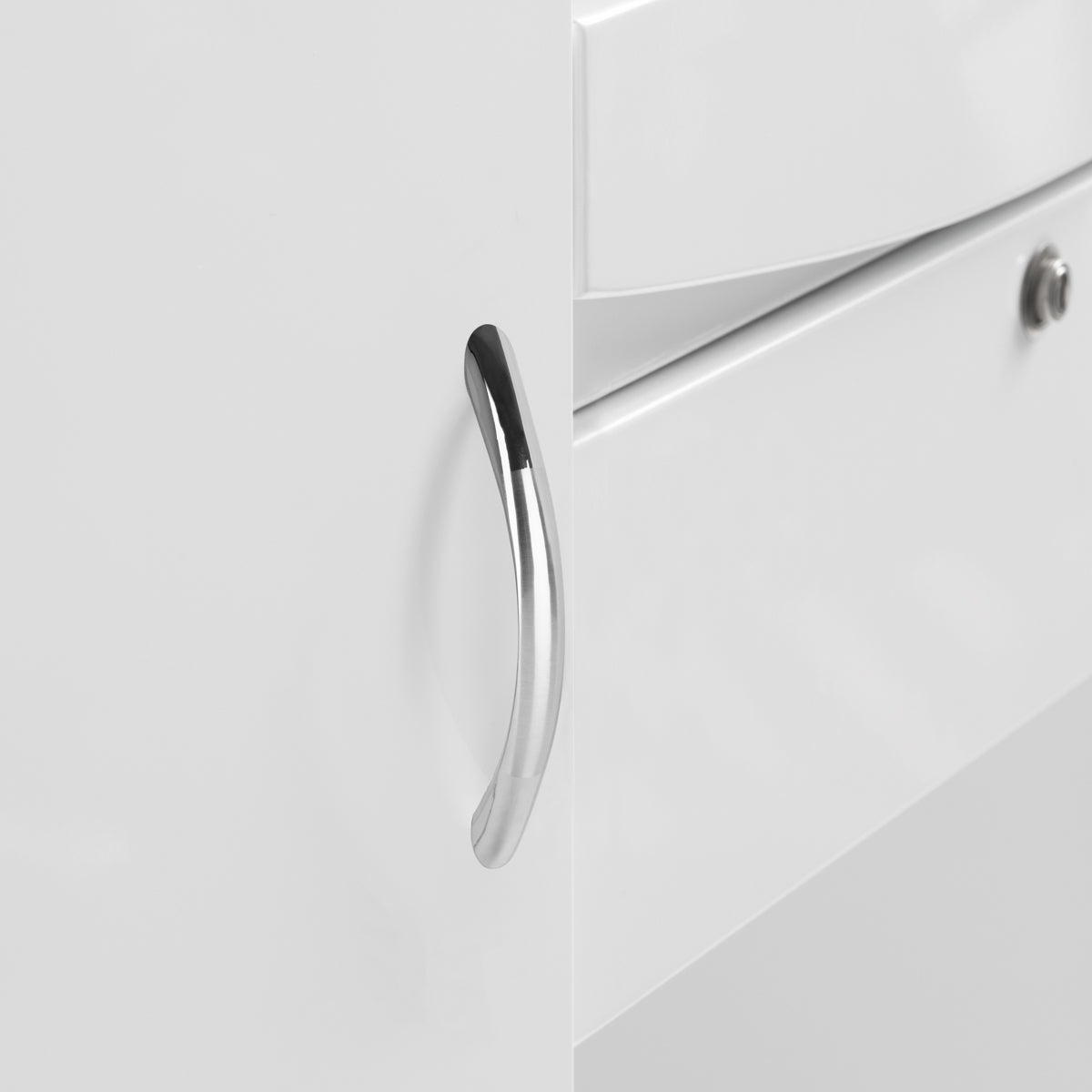 Gabbiano Reception Desk G26W White - close-up of a construction detail