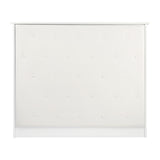Gabbiano Reception Desk G26W White - front view showing the storage and construction details