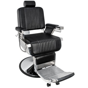 Gabbiano Royal Barber Chair Black - angled front view on a white background