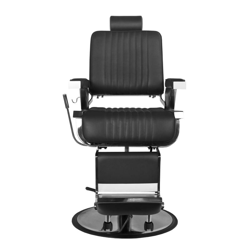 Gabbiano Royal Barber Chair Black - side view on a white background