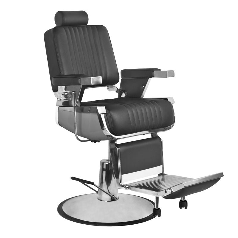 Gabbiano Royal Barber Chair Black - front view on a white background