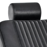 Gabbiano Royal Barber Chair Black - close-up of the upholstery and construction details