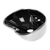 Gabbiano Salon Backwash Basin Silver - full product view at an angle on a white background