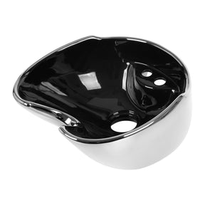 Gabbiano Salon Backwash Basin Silver - full product view at an angle on a white background