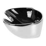 Gabbiano Salon Backwash Basin Silver - side view of the complete wash unit