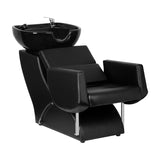 Gabbiano Santiago Hair Wash Unit Black - full product view at an angle on a white background