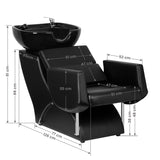 Gabbiano Santiago Hair Wash Unit Black - full product view on a white background