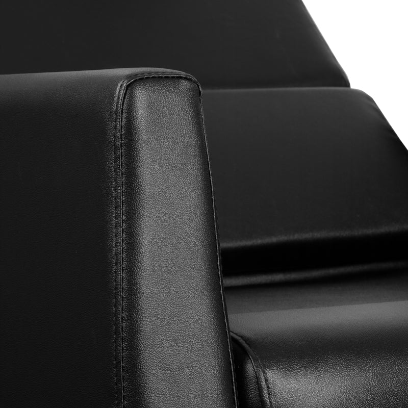 Gabbiano Santiago Hair Wash Unit Black - close-up of the upholstery and construction details