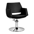 Gabbiano Santiago Hairdressing Chair Black - angled front view on a white background