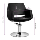 Gabbiano Santiago Hairdressing Chair Black - side view on a white background