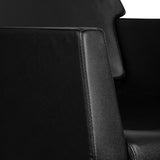 Gabbiano Santiago Hairdressing Chair Black - close-up of the upholstery and construction details