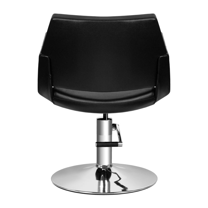 Gabbiano Santiago Hairdressing Chair Black - rear view on a white background