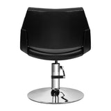 Gabbiano Santiago Hairdressing Chair Black - rear view on a white background