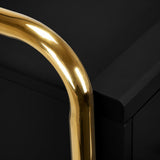 Gabbiano Solo Hairdressing Trolley Gold & Black - close-up of a construction detail