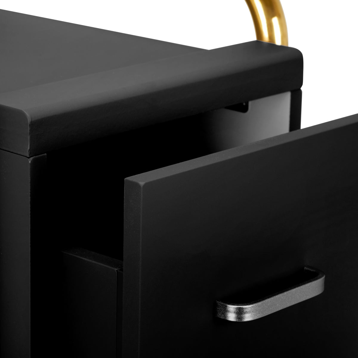 Gabbiano Solo Hairdressing Trolley Gold & Black - close-up of a construction detail