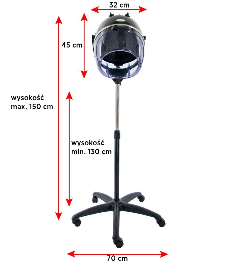 Gabbiano Standing Dryer LI-202S Two Speeds Black - styling tool shown on a white background