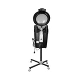 Gabbiano Standing Hair Steamer With Active Ozone Black - standing hair steamer with height and width measurements shown