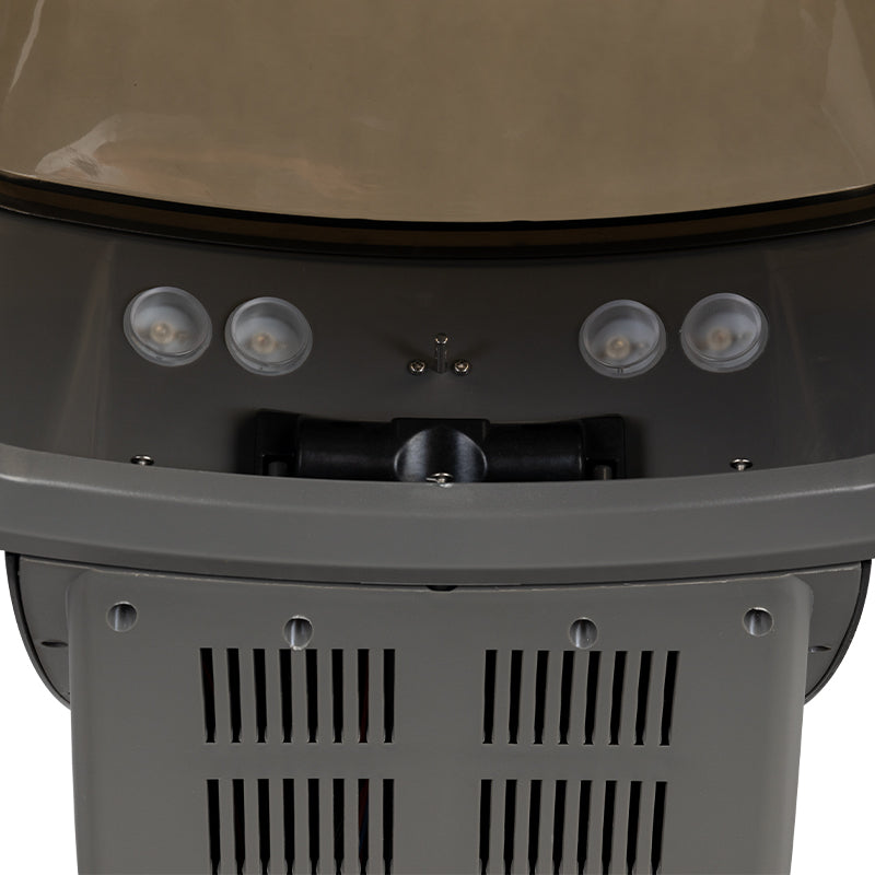 Gabbiano Standing Hair Steamer With Active Ozone Silver - close-up showing the steamer hood and functional components