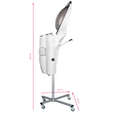 Gabbiano Standing Hair Steamer With Active Ozone White - standing hair steamer with height and width measurements shown