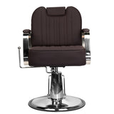 Gabbiano Stern Stylish Barber Chair Brown - front view on a white background