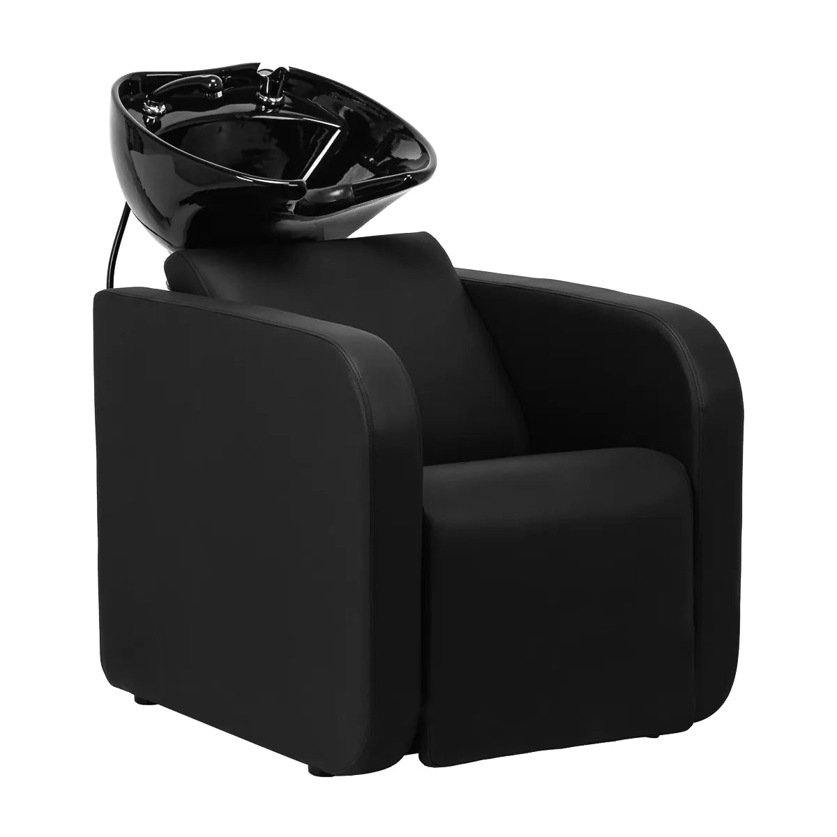 Gabbiano Sylvia Hairdressing Backwash Unit Black - full product view at an angle on a white background