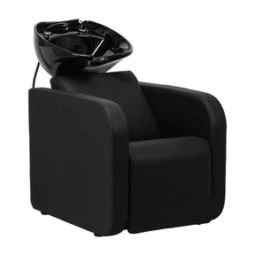 Gabbiano Sylvia Hairdressing Backwash Unit Black - full product view at an angle on a white background