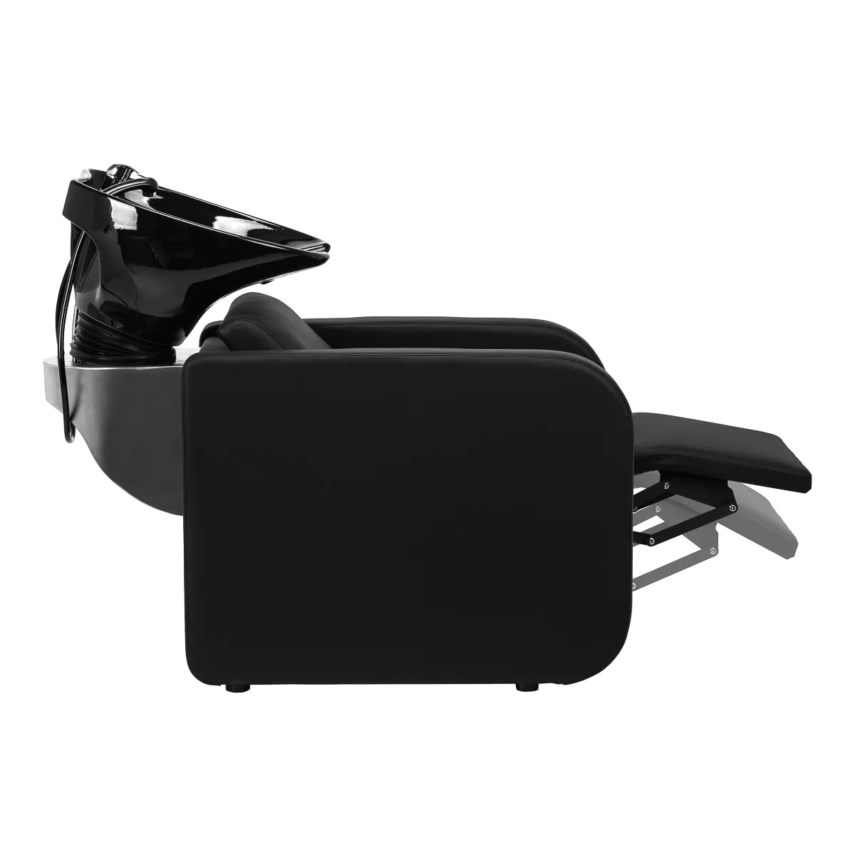 Gabbiano Sylvia Hairdressing Backwash Unit Black - front view of the complete wash unit