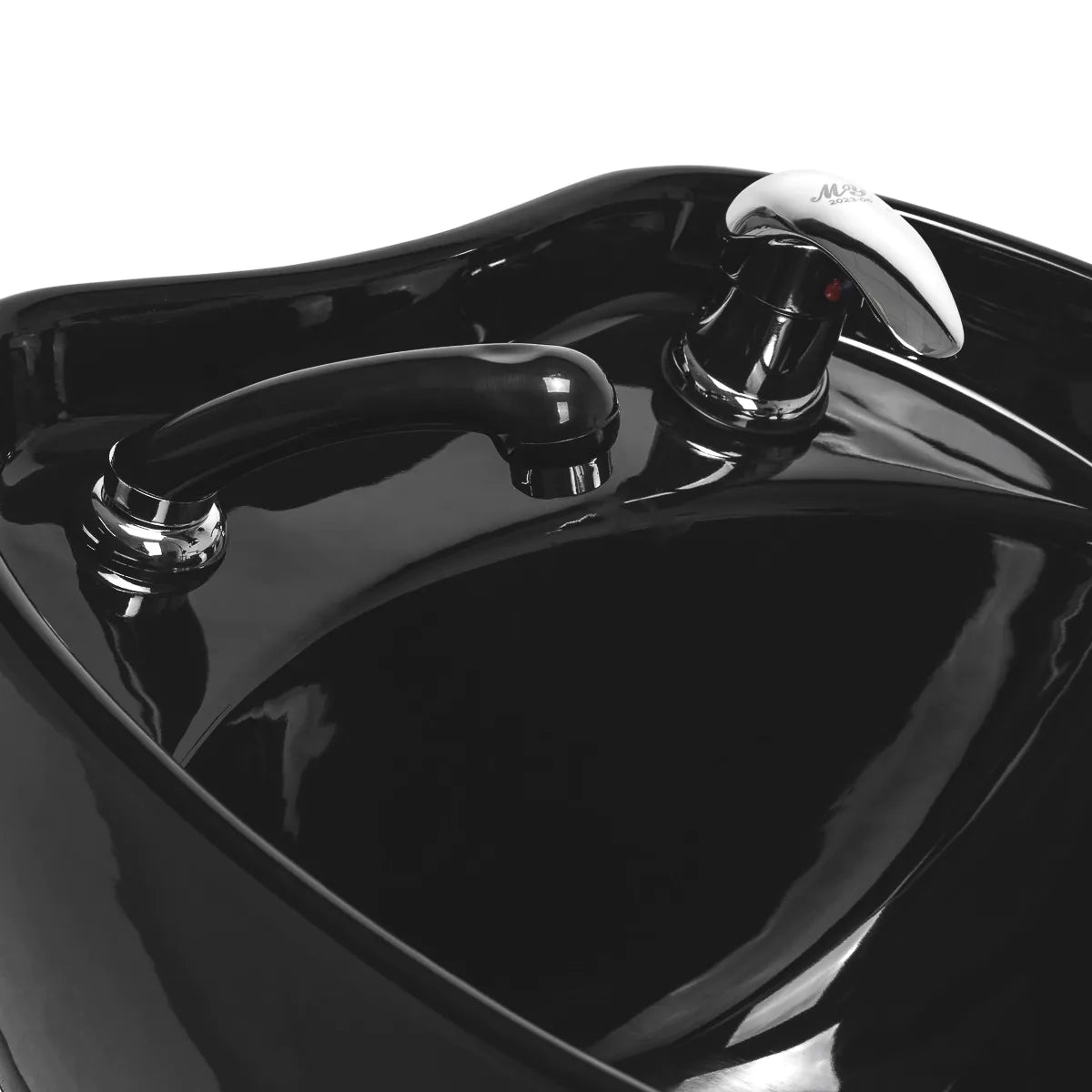 Gabbiano Sylvia Hairdressing Backwash Unit Black - displayed in a professional treatment-room setting