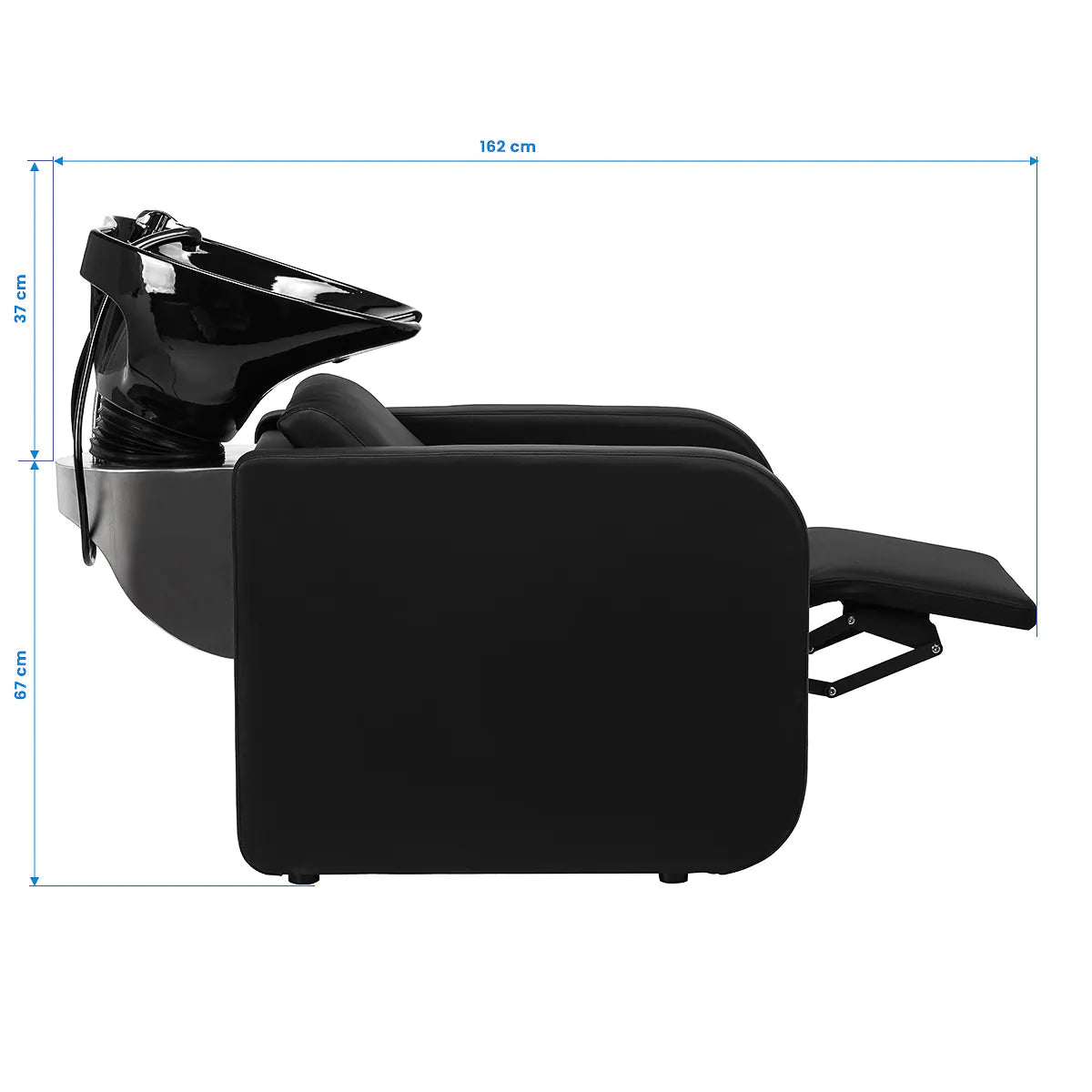 Gabbiano Sylvia Hairdressing Backwash Unit Black - close-up of a functional part of the basin unit