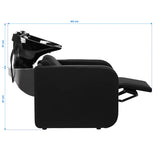 Gabbiano Sylvia Hairdressing Backwash Unit Black - close-up of a functional part of the basin unit