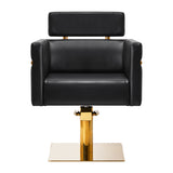 Gabbiano Toledo Hair Salon Styling Chair Gold & Black - side view on a white background