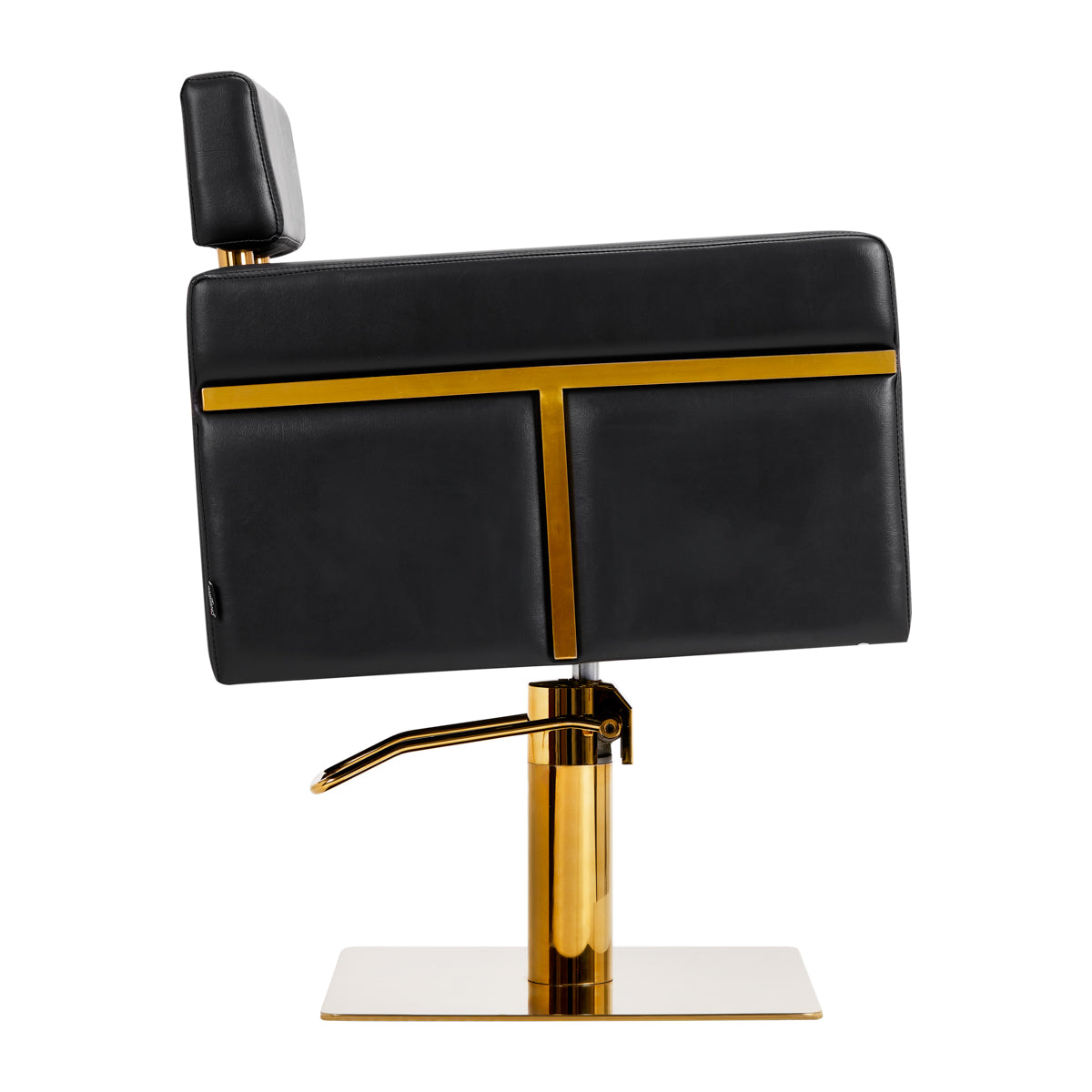 Gabbiano Toledo Hair Salon Styling Chair Gold & Black - front view on a white background