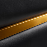Gabbiano Toledo Hair Salon Styling Chair Gold & Black - close-up of the upholstery and construction details