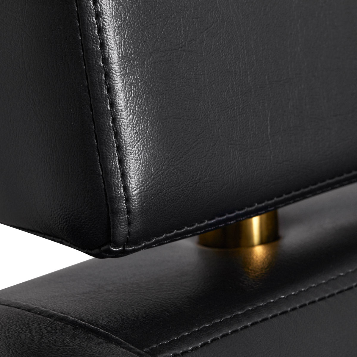 Gabbiano Toledo Hair Salon Styling Chair Gold & Black - close-up of the upholstery and construction details