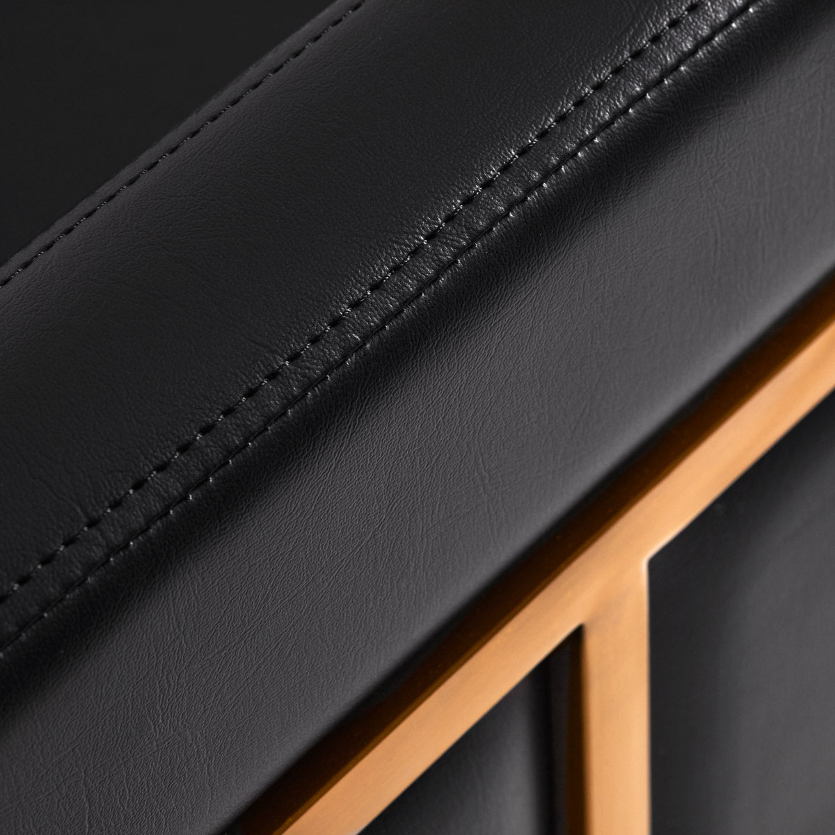 Gabbiano Toledo Hair Salon Styling Chair Gold & Black - close-up of the upholstery and construction details
