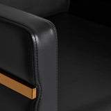 Gabbiano Toledo Hair Salon Styling Chair Gold & Black - close-up of the upholstery and construction details