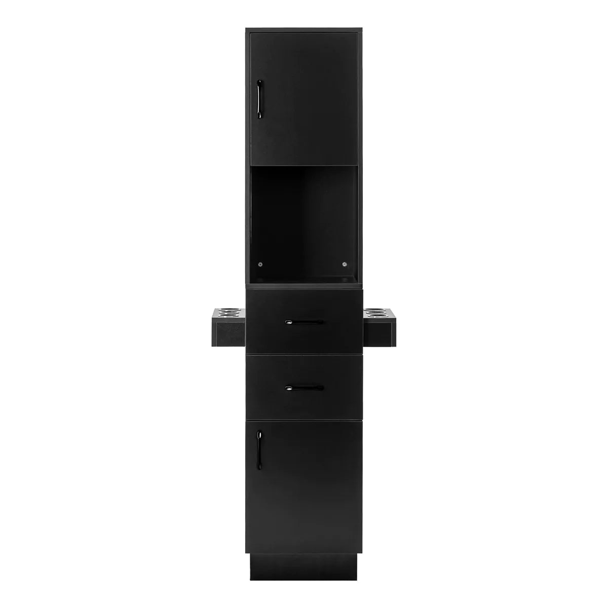 Gabbiano Totem black hairdressing station, front