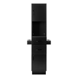 Gabbiano Totem black hairdressing station, front