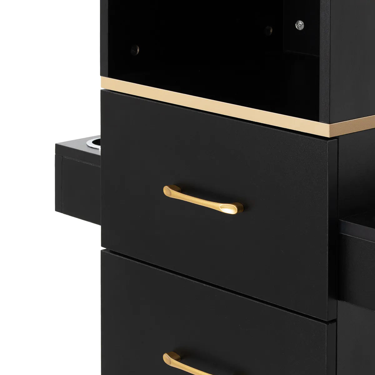 Gabbiano Totem Gold black and gold hairdressing station, drawer front