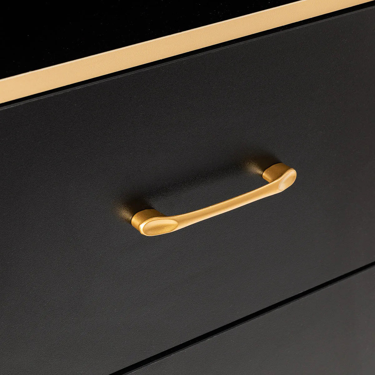 Gabbiano Totem Gold black and gold hairdressing station, gold handle detail