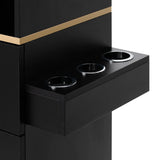 Gabbiano Totem Gold black and gold hairdressing station, tool holders